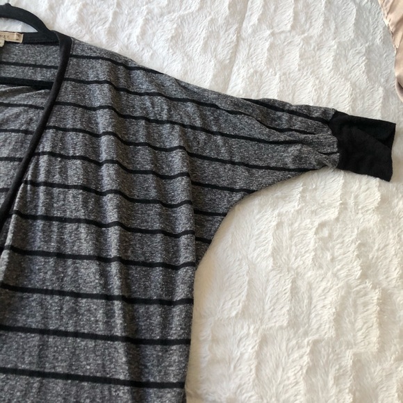 Gray Striped Oversized Boxy Button Up Cardigan - Picture 6 of 7